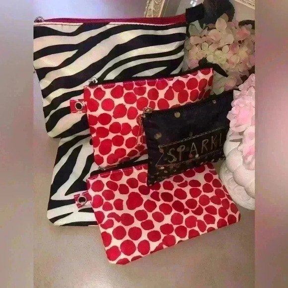 Lot of 5 Bath & Body Works Zipper Makeup Bag Glitter Cosmetic Bag - Picture 3 of 12